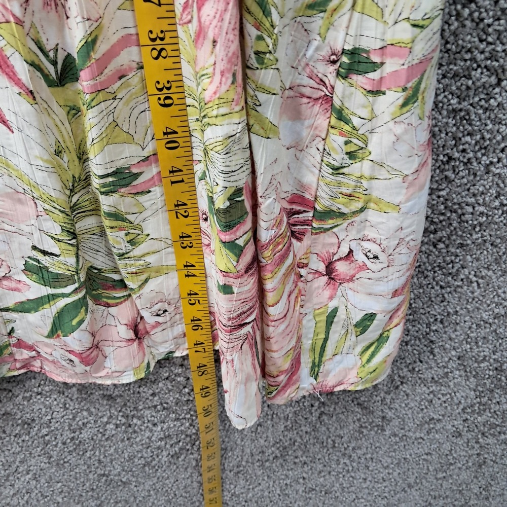 Ophelia Roe Womens Pink Green Tropical Palm Leaf Halter Midi Dress Large NWT 240 - Picture 7 of 9